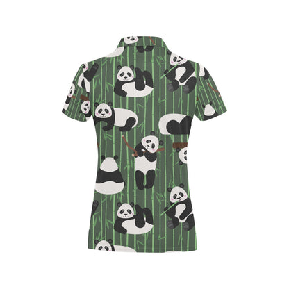 Panda Pattern Print Design A04 Women's Polo Shirt