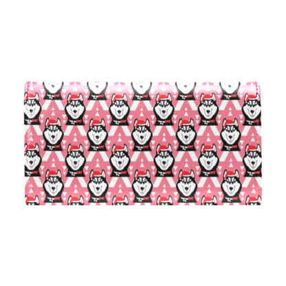 Siberian Huskies Christmas Themed Print Design LKS302 Women's Trifold Wallet