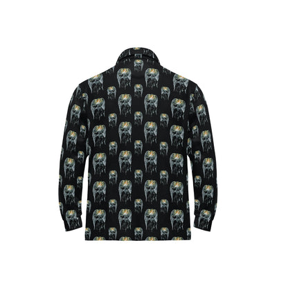 Angel with Wings Cute Design Print Long Sleeve Polo Shirt For Men's