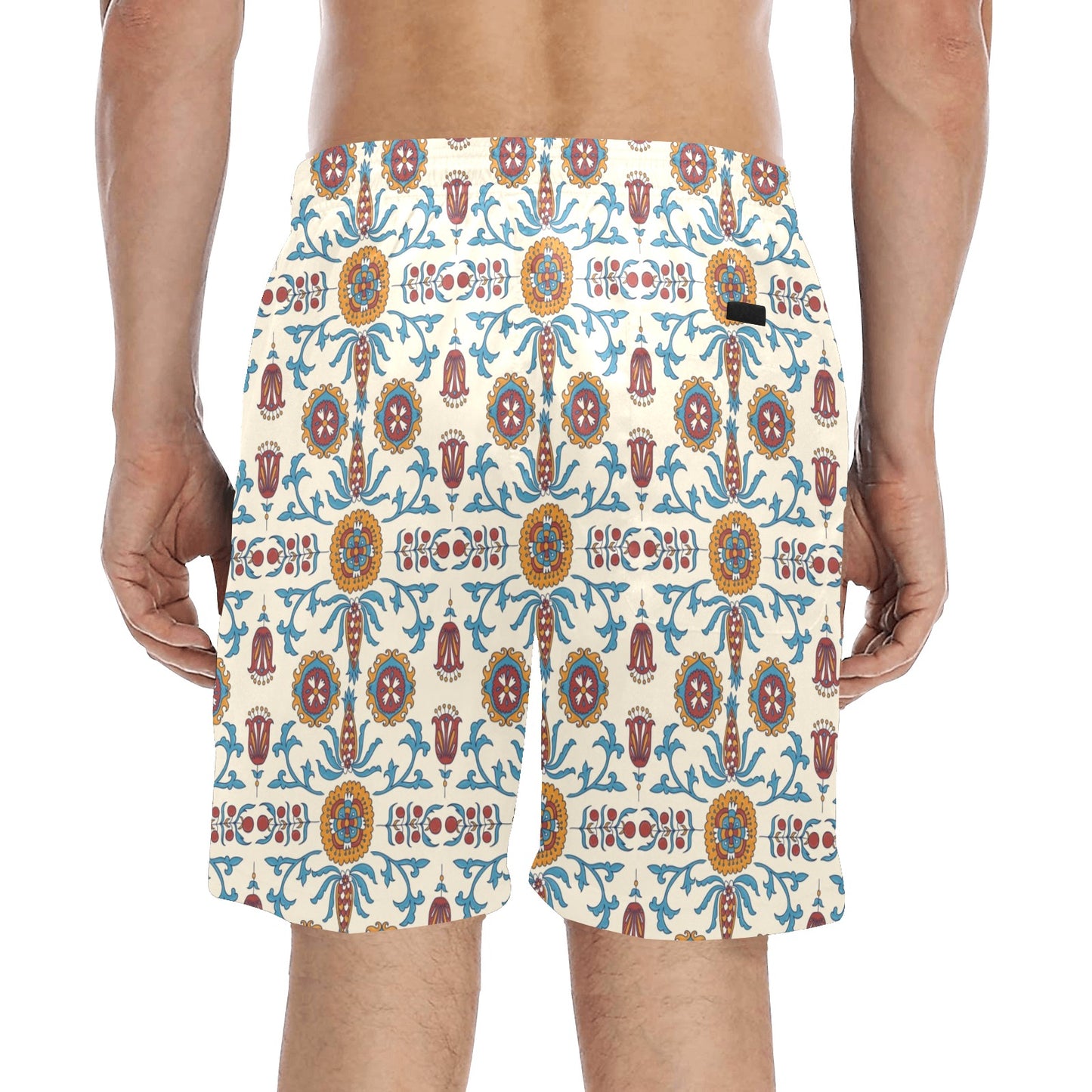 Suzani Print Design LKS301 Men's Swim Trunks Beach Shorts
