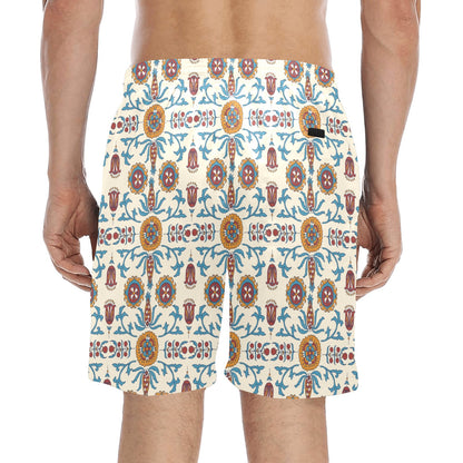 Suzani Print Design LKS301 Men's Swim Trunks Beach Shorts