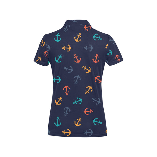 Anchor Pattern Print Design 05 Women's Polo Shirt