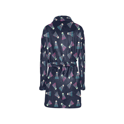 Badminton Ball Pattern Print Design 02 Women's Fleece Robe