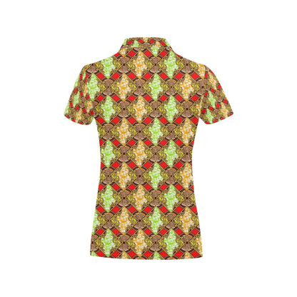 African Classic Print Pattern Women's Polo Shirt