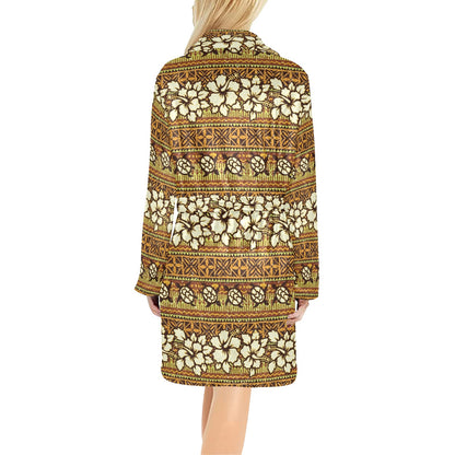 Hawaiian Themed Pattern Print Design H015 Women's Fleece Robe