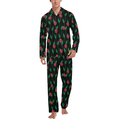 Cranberry Pattern Print Design CB01 Men's Long Pajama Set