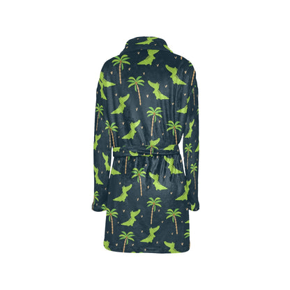 Alligator Pattern Print Design 02 Women's Fleece Robe