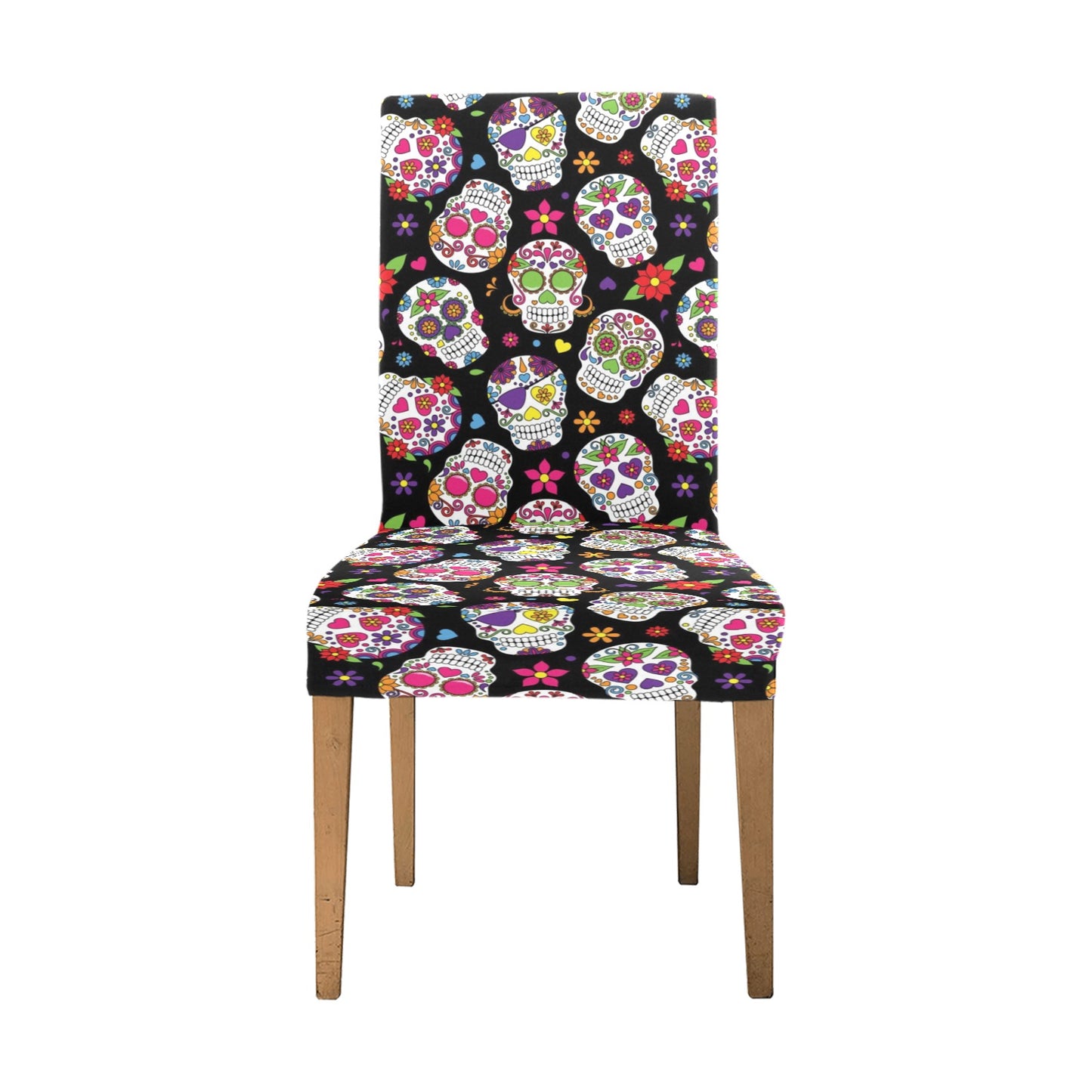 Sugar Skull Print Design LKS302 Dining Chair Slipcover