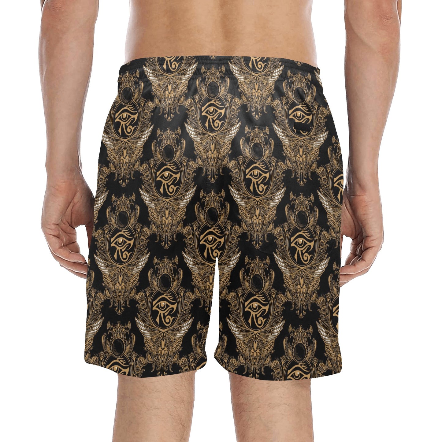 Eye of Horus Mandala Style Men's Swim Trunks Beach Shorts