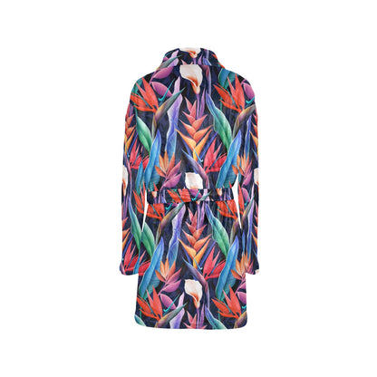 Tropical Flower Pattern Print Design TF023 Women's Fleece Robe