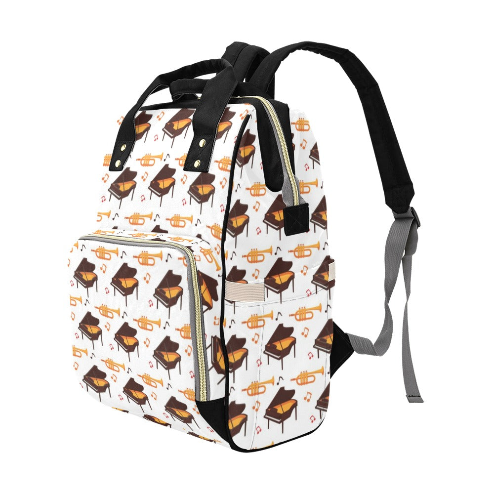 Piano Print Design LKS406 Diaper Bag Backpack