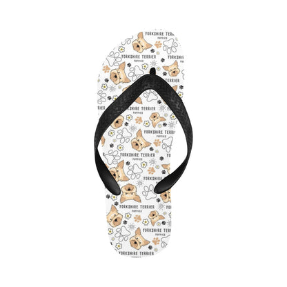 Yorkshire Terriers Print Design LKS308 Flip Flops