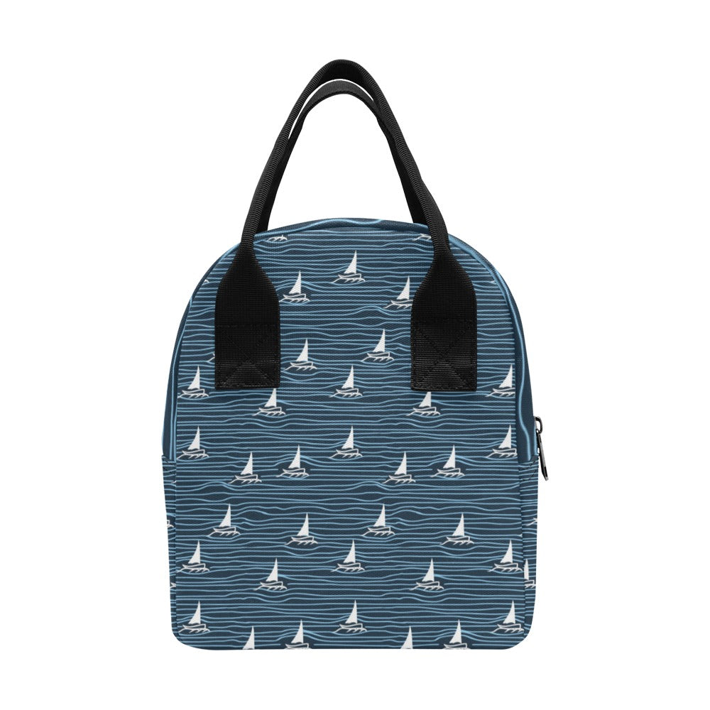 Sailboat Print Design LKS303 Insulated Lunch Bag