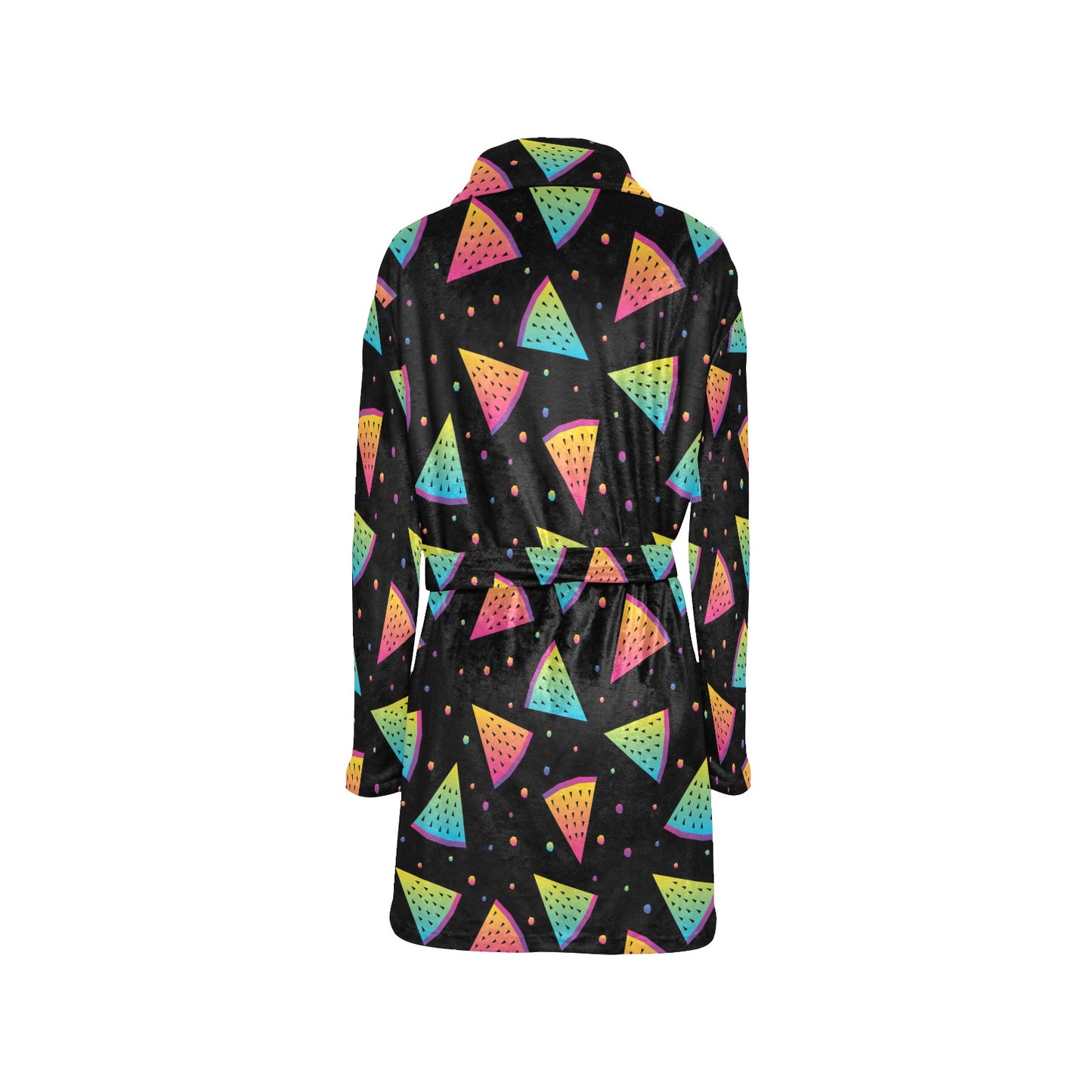 Rainbow Watermelon Pattern Print Design A04 Women's Fleece Robe