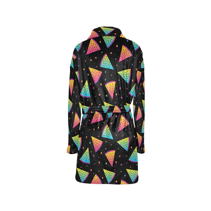 Rainbow Watermelon Pattern Print Design A04 Women's Fleece Robe