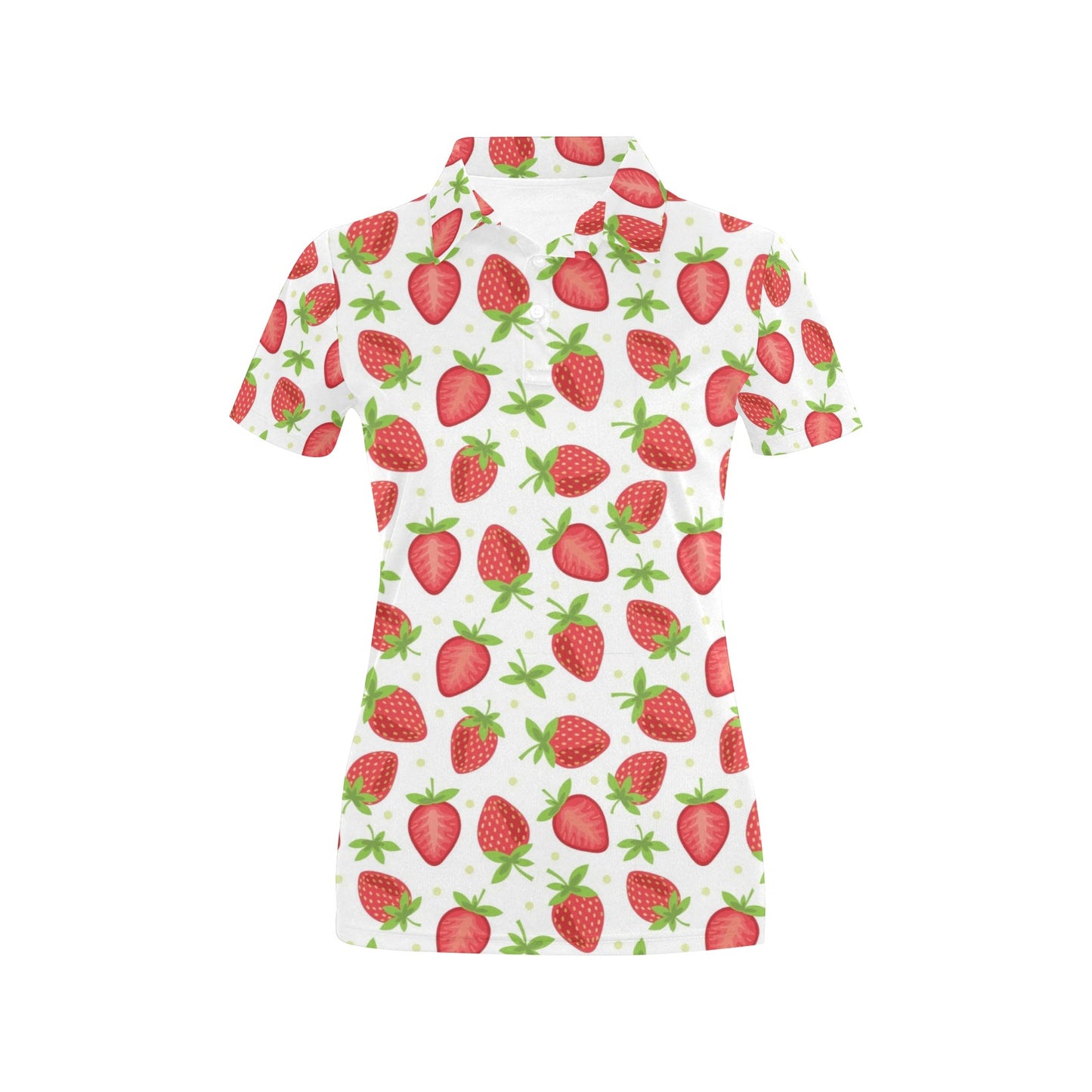 Strawberry Pattern Print Design SB07 Women's Polo Shirt