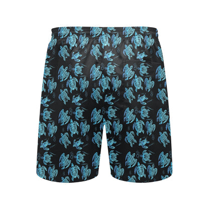 Tribal Turtle Polynesian Themed Design Men's Swim Trunks Beach Shorts