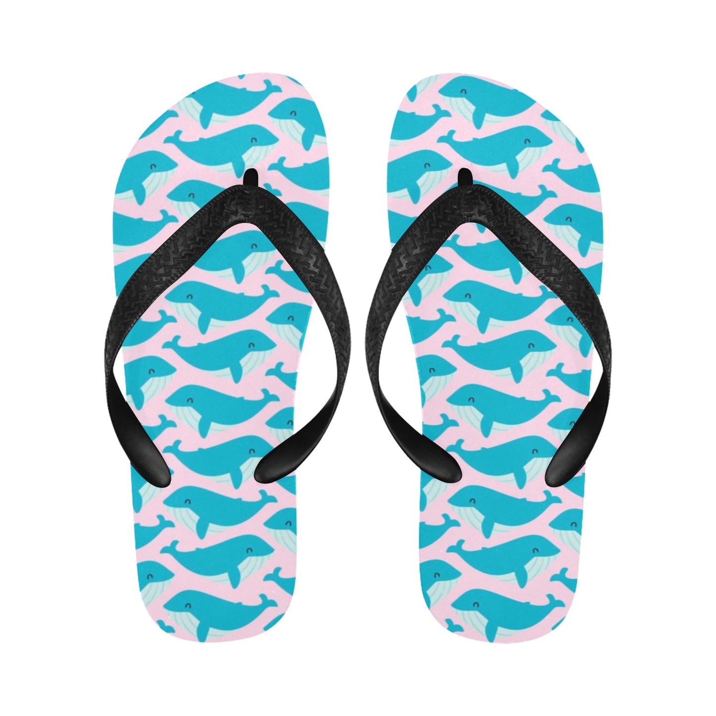 Whale Print Design LKS302 Flip Flops