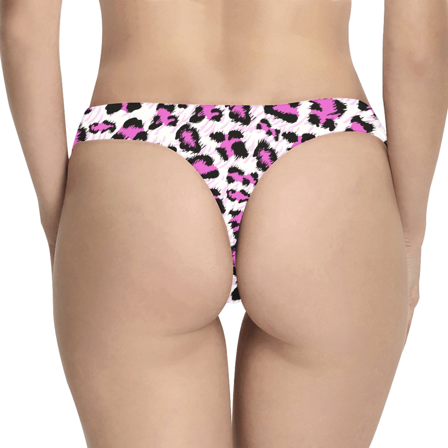 Leopard Pink Skin Print Women's Thongs