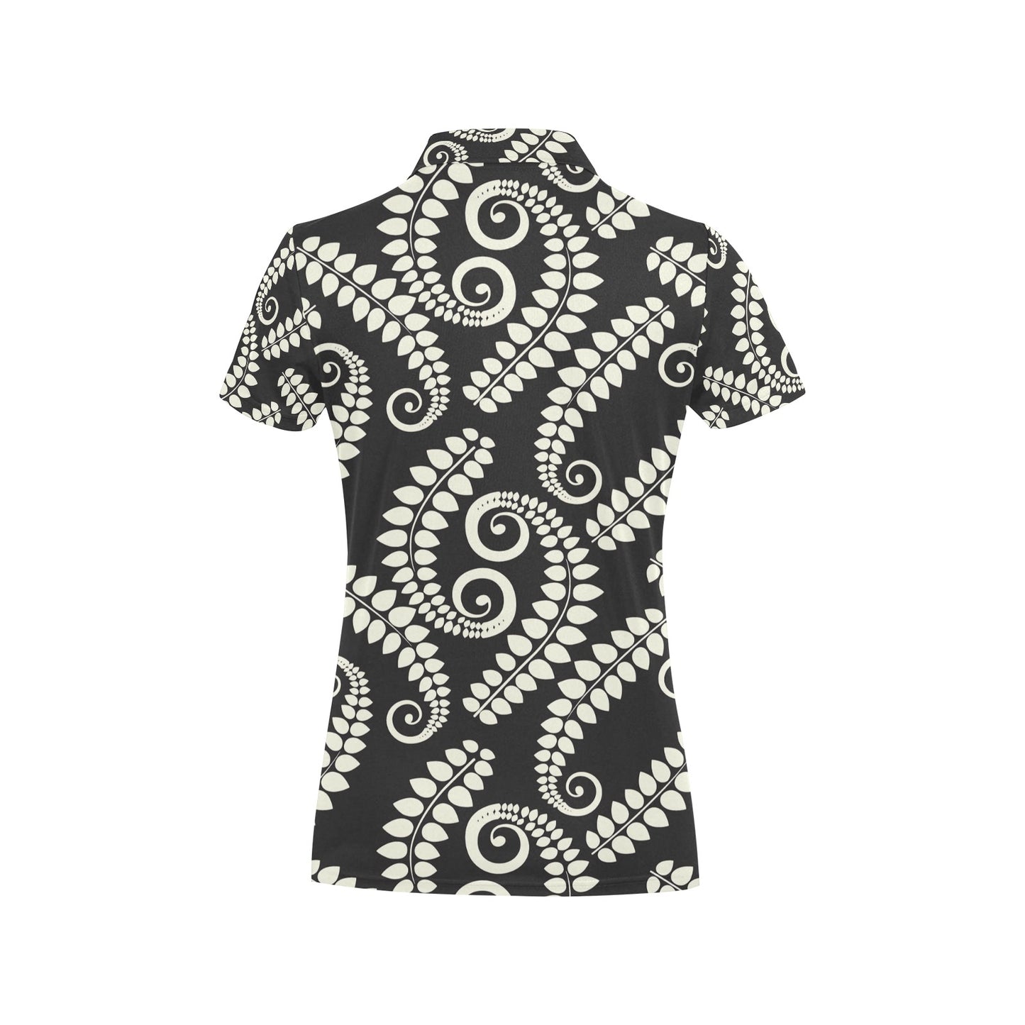 Fern Leave Print Pattern Women's Polo Shirt