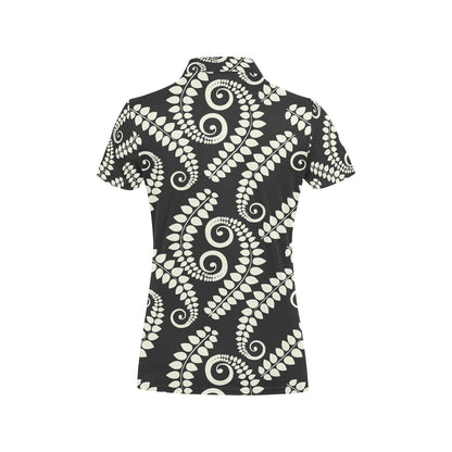 Fern Leave Print Pattern Women's Polo Shirt