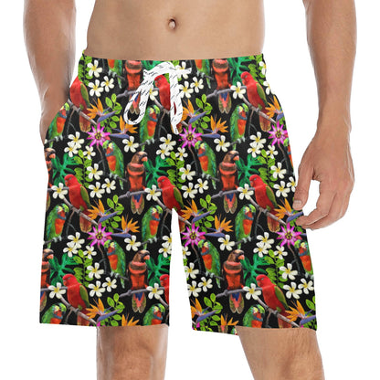 Parrot Design Print Men's Swim Trunks Beach Shorts
