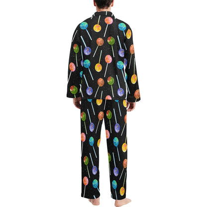 Lollipop Pattern Print Design LL04 Men's Long Pajama Set