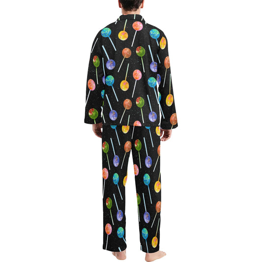 Lollipop Pattern Print Design LL04 Men's Long Pajama Set