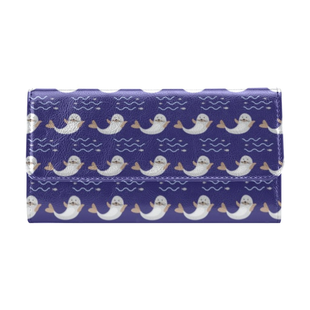 Sea Lion Print Design LKS404 Women's Trifold Wallet