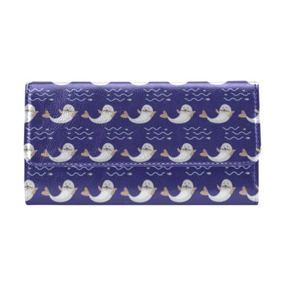 Sea Lion Print Design LKS404 Women's Trifold Wallet