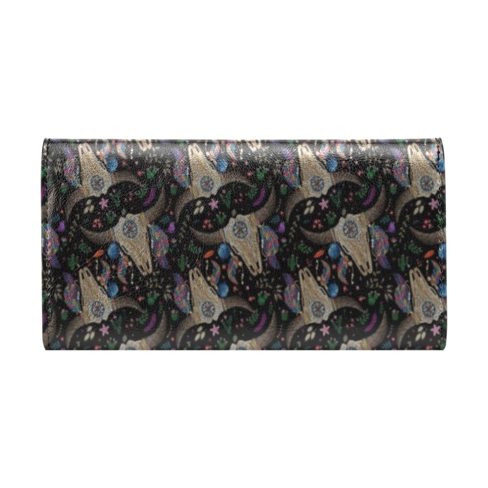 Buffalo Head Print Design LKS401 Women's Trifold Wallet