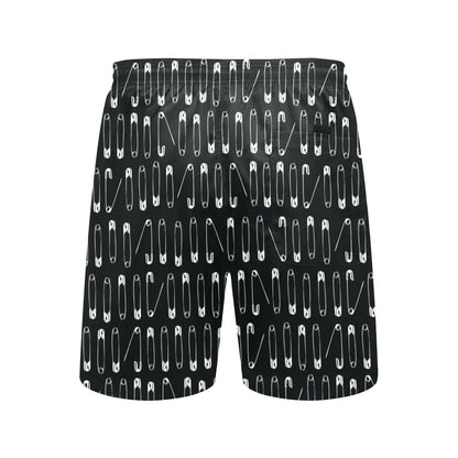 Safety Pin Print Design LKS302 Men's Swim Trunks Beach Shorts