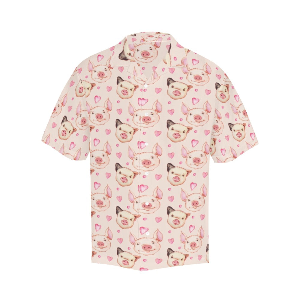Pig Print Design LKS406 Men's Men's Hawaiian Shirt