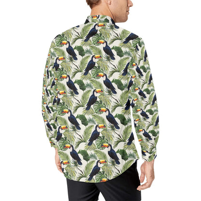Toucan Print Design LKS308 Men's Long Sleeve Dress Shirt