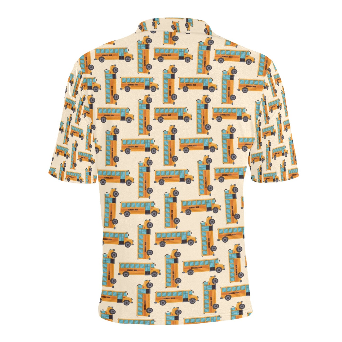 School Bus Print Design LKS305 Men Polo Shirt
