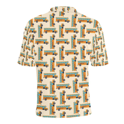 School Bus Print Design LKS305 Men Polo Shirt
