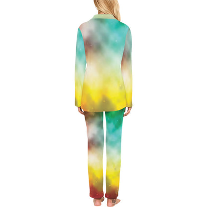 Nebula Pattern Print Design A04 Women's Long Pajama Set