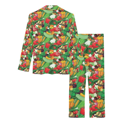 Salad Mix Vegetableprint Design LKS301 Women's Long Pajama Set
