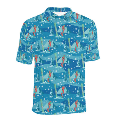 Snowboard Print Design LKS301 Men Polo Shirt