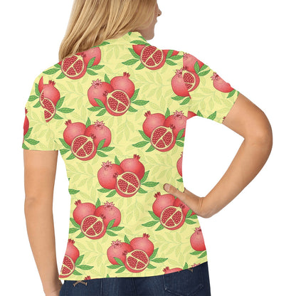 Pomegranate Pattern Print Design PG07 Women's Polo Shirt