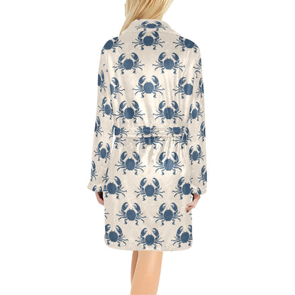 Crab Pattern Print Design 02 Women's Fleece Robe