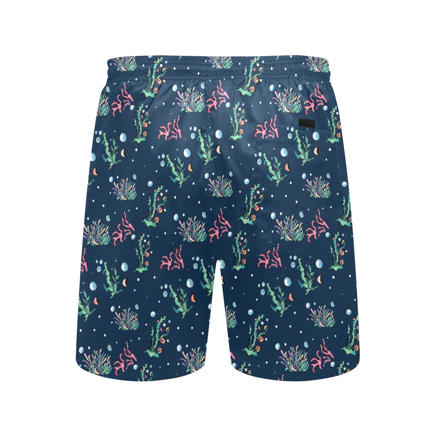 Seaweed Print Design LKS306 Men's Swim Trunks Beach Shorts