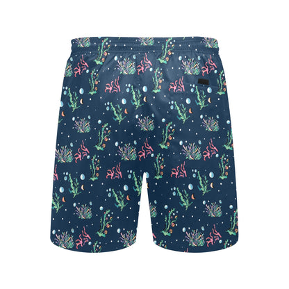 Seaweed Print Design LKS306 Men's Swim Trunks Beach Shorts