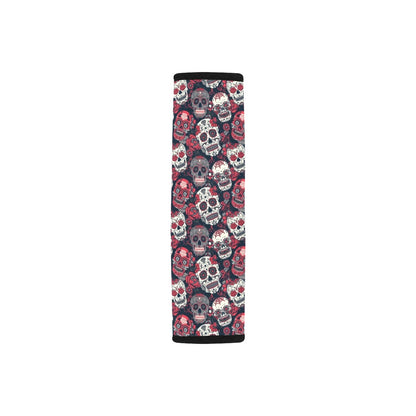Sugar Skull Print Design LKS303 Car Seat Belt Cover