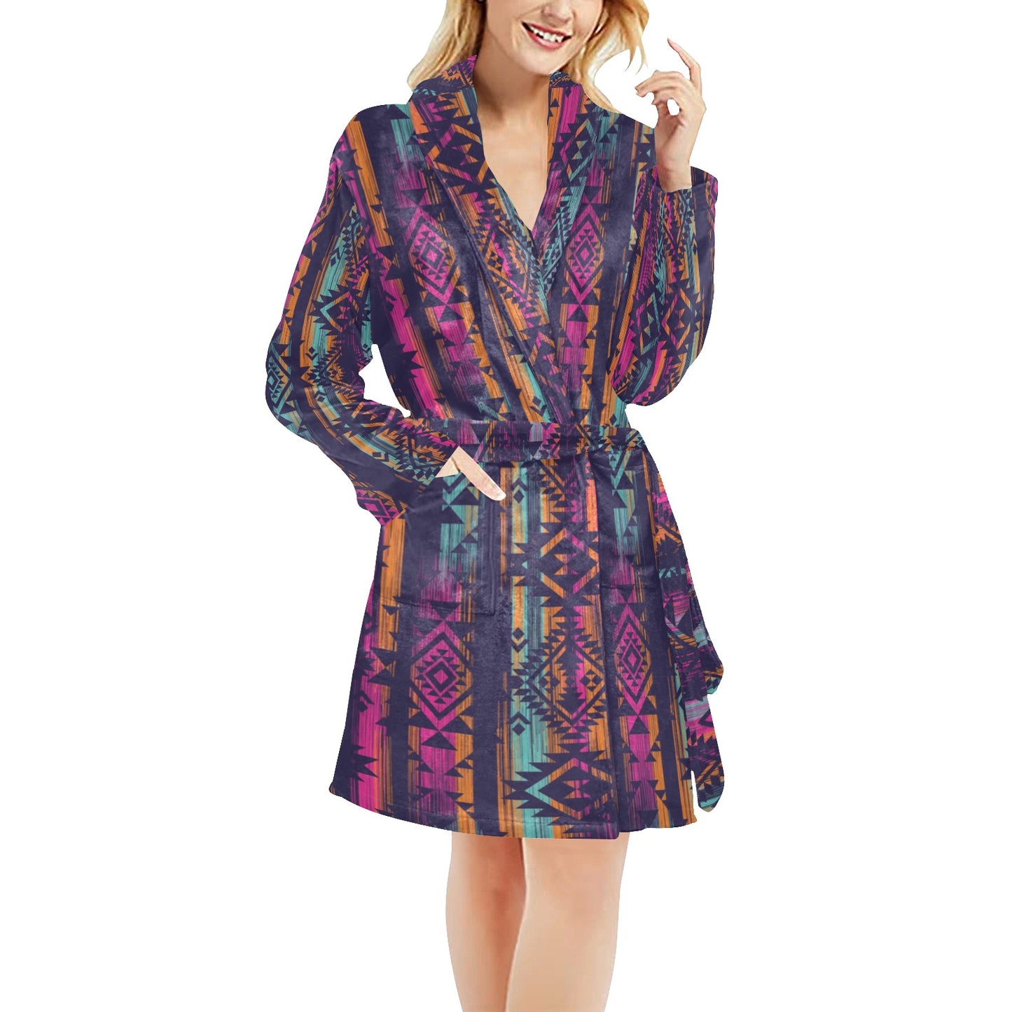 Line Tribal Aztec Women's Fleece Robe