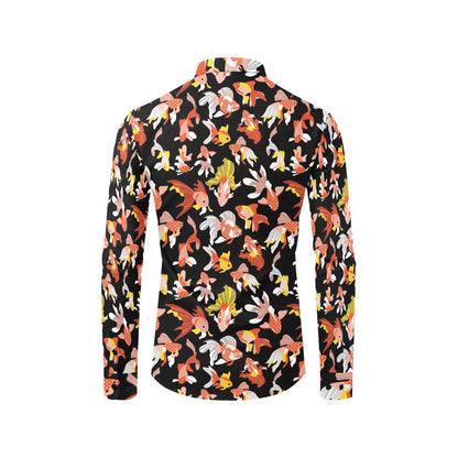 Goldfish Print Design LKS401 Men's Long Sleeve Dress Shirt
