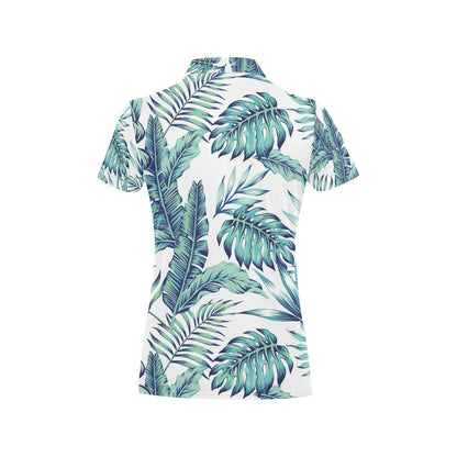 Pattern Tropical Palm Leaves Women's Polo Shirt
