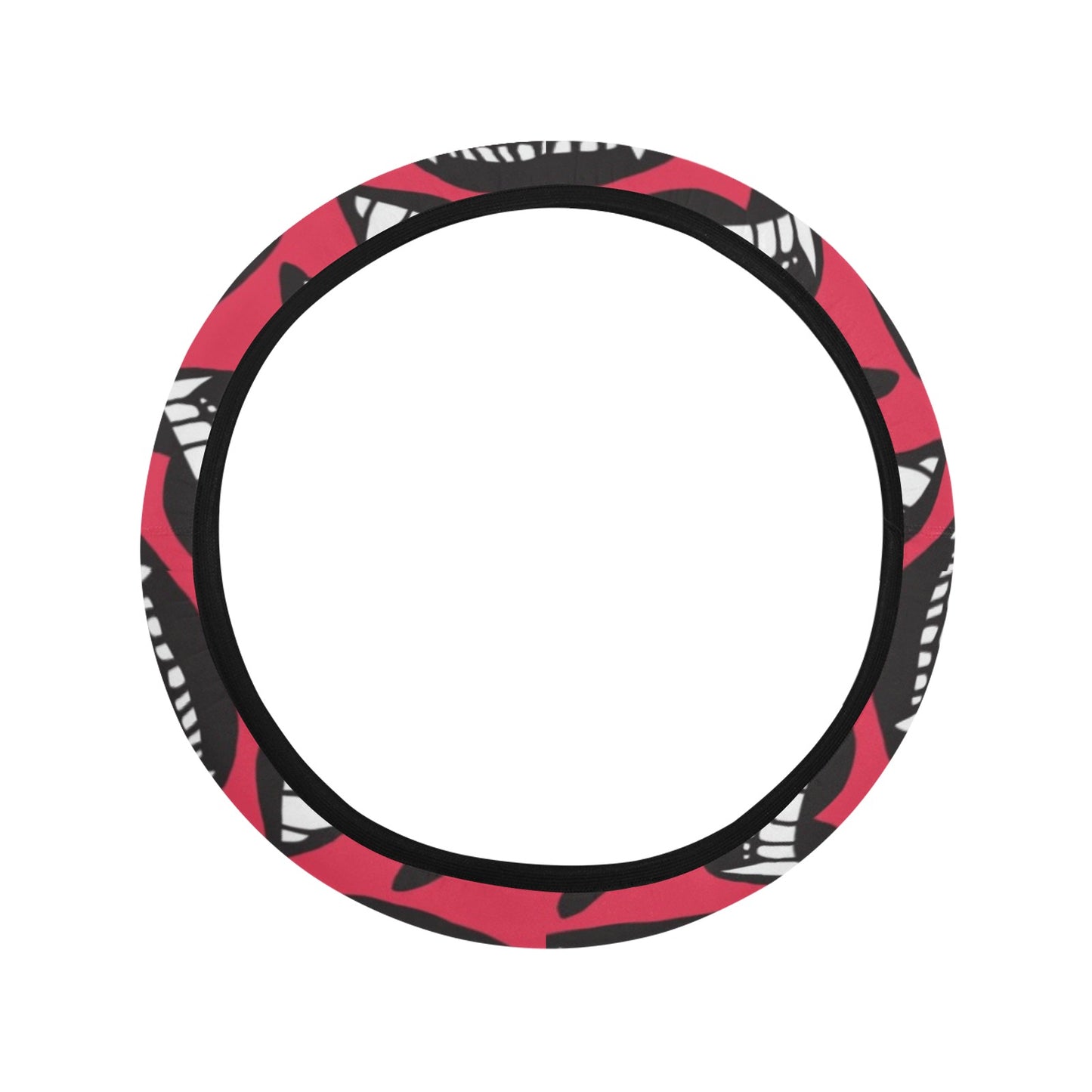 Vampire Lips Print Design LKS305 Steering Wheel Cover with Elastic Edge