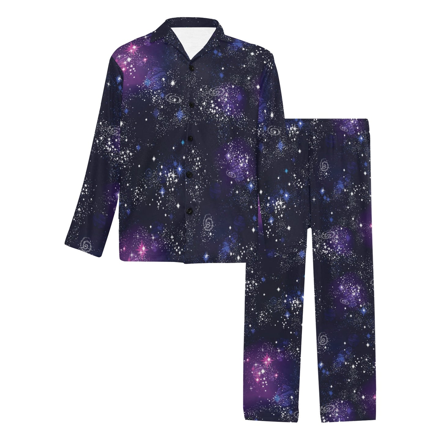 Cosmic Pattern Print Design 03 Men's Long Pajama Set