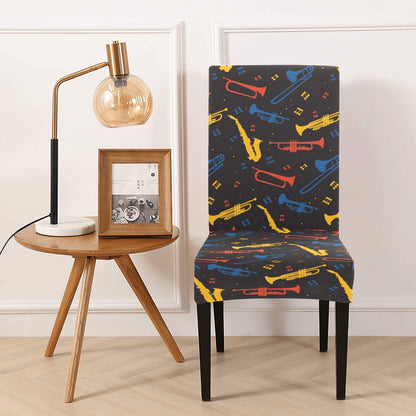Saxophone Print Design LKS407 Dining Chair Slipcover